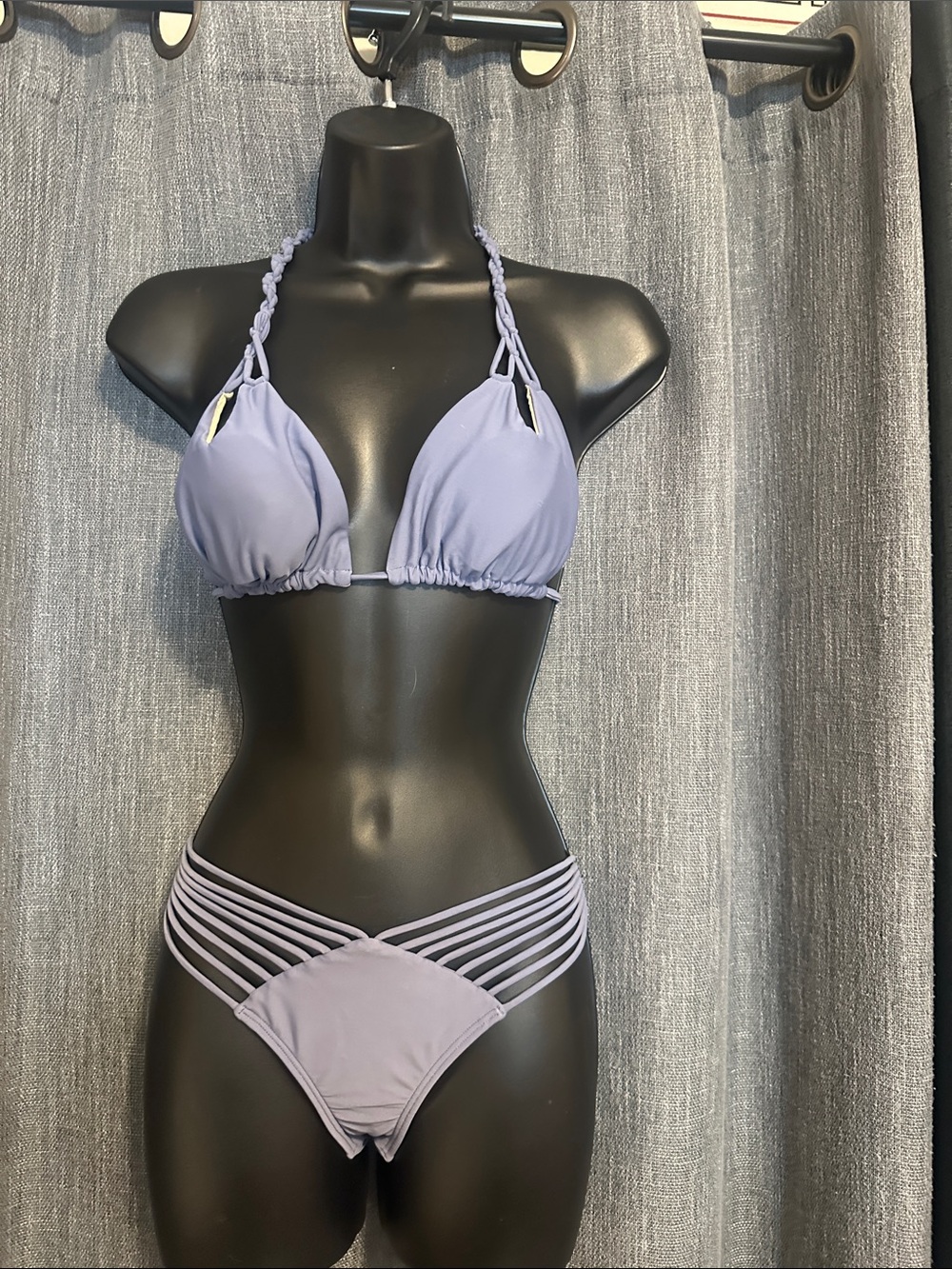 Luli Fama Lavender Strappy Triangle Bikini Set